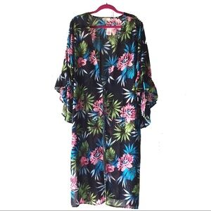 UMGEE Floral Kimono with Ruffle Sleeves NWT